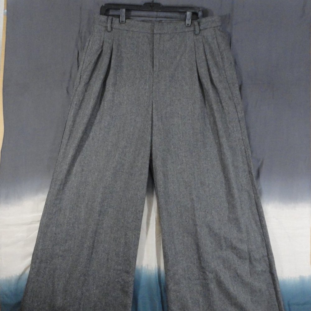 Modcloth Grey Wide-Leg Wool Pants